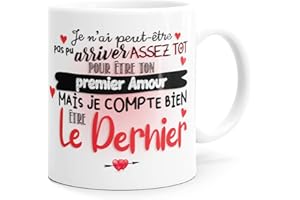 LUIGI COLLECTION Mug Amour Dernier Tasse Message Humour drôle Idée Cadeau Original pour Ami Couple Amoureux Collègue Mari Femme Homme Fiancé Copain Copine Anniversaire pour St Valentin Noël. Céramique 325ml