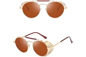 AidShunn Unisex SteamPunk Sunglasses Classic Retro Style Metal Round Goggle