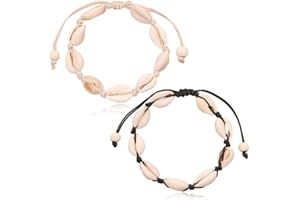 Ouceanwin Boho Turquoise Anklet Women's Adjustable Layered Anklet Elephant Pendant Multilayer Ankle Jewellery Charm Sandy Beach Foot Jewellery Boho for Women Girls, Shell Stone