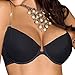 Produktbild Axami Damen V-5780 Basic Schwarz Komfortabler Push-Up BH Rücken transparent , schwarz, 80C (Herstellergröße: 95C)