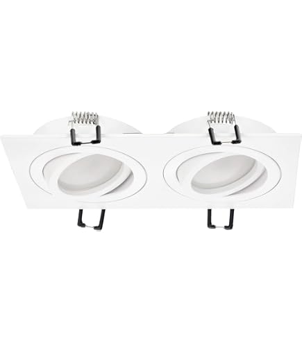 Support GU10 MR16 orientable Spot encastrable Noir carré fixation Neuf