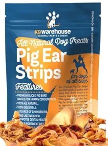 k9konnection Pig SLIVERS for Dogs | All Natural Pigs Ear Strips Dog Chew Treats | Made of 100% Pure Pork | Best Alternative to Rawhide Chews | Thick Cut Treat for Small, Medium and Large Dogs