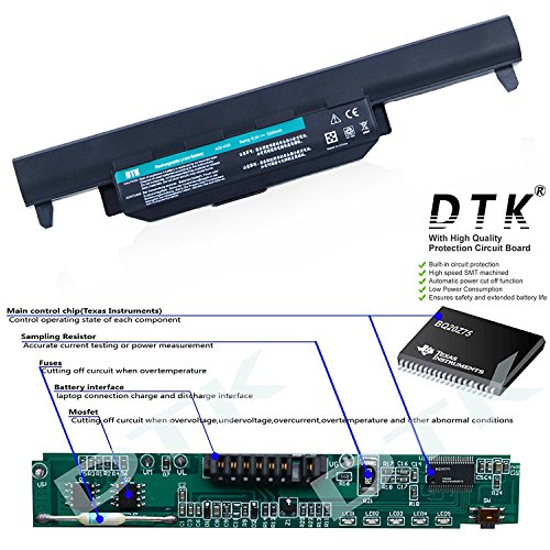 Dtk® Ultra Hochleistung Notebook Laptop Batterie Li-ion Akku für Asus R500V A45 A55 A75 K45 K55 K75 R400 R500 R700 U57 X45 X55 X75 Series – fits P/N A32-K55 / A33-K55 / A41-K55 / A42-K55 [6-Cell 4400mAh/58Wh] Notebook Battery - 2