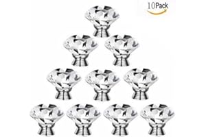 Gearmax® 30mm Poignées Boutons Transparent Diamant Cristal Verre Portes Meuble Tiroir Placard Décoration 10 pièces/Set(Transparent)