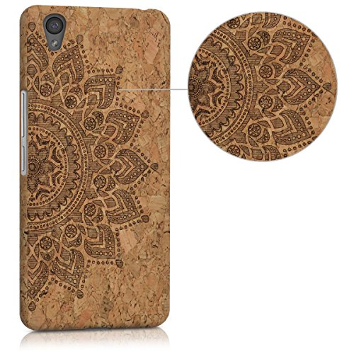 kwmobile Funda de corcho para OnePlus X  5 0   - Case trasero Dise  o Sol saliente para m  vil - Cover protector duro en marr  n oscuro marr  n claro