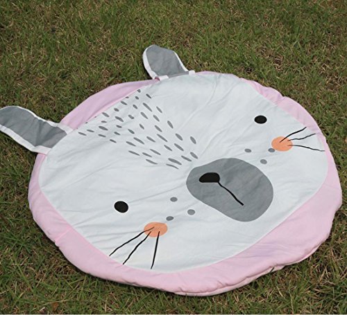 Fyore-Tapis-Ramper-Tapis-de-Jeux-en-Coton-Ultra-Doux-Antibactrien-Facile--Nettoyage-Ayant-Motif-Mignon-pour-Fille-Garon-90x90cm