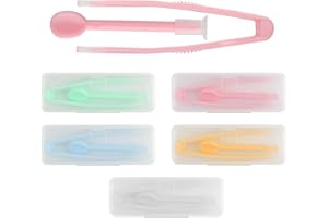 ripefun 5 Pack Contact Lens Applicator Remover Tool for Soft Lenses,5 Colors Tweezers and Suction Stick Holder with Small Storage Box,Portable Contact Lense Applicator for Outgoing,Travelling