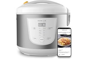 Newcook Robot de Cocina Multifunción, Capacidad 5 Litros, Programable Hasta 24H, 8 Menús Preconfigurados y Función Mantener Caliente Hasta 24H. Incluye Cubeta Antiadherente