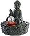 Produktbild infactory Zimmerbrunnen mit LED: Beleuchteter Zimmerbrunnen Lotus-Buddha mit Glaskugel (Raum-Brunnen)