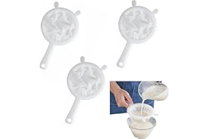 MORJCG 3pcs Plastic Sieve, Sieve, Sieves and Strainers, Fine Mesh Strainer, Premium Fine Mesh Strainers, Food Filter, for Soy Milk, Wine, Juice, Flour 24 * 14.5cm (100/200/400 Mesh)