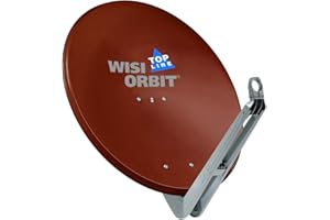 WISI Orbit Topline Satelliten Offset-Antenne OA85I in Rotbraun – 85cm Reflektor aus Aluminium mit 40mm LNB-Halterung, Feedarm und Mastschellen – Komplette Sat Antenne mit Montagezubehör