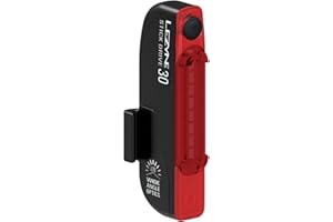 LEZYNE Fanale posteriore per bicicletta, 30 lumen LED, super compatto, ricaricabile tramite USB, IPX7, a prova di acqua, base magnetica a clip, 270° di visibilità, luce posteriore per bici