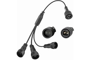 Yomistar Connettore Luci Natale 2 Pin Splitter Per Luci Natalizie, 1 a 3 Connettore per Luci di Natale IP65 Impermeabile Connettori Cavo di Prolunga per Stringa Tende Catena Luminosa Interno Esterno