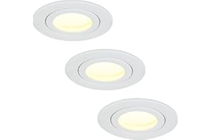 HCFEI IP44 LED Spot Encastrable Blanc | Aussi pour Salle de Bains | 5W 230V | Lot de 3 Spots | Blanc Neutre