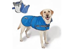 TAIL BLAZERS™ All Seasons Quality Waterproof Dog Coat with Harness Hole. Detachable Quilted Liner, Adjustable, Reflective Dog Raincoat. 2 in 1 Dogs Jacket. Dogs Coats Waterproof. XL Blue
