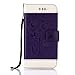 Produktbild Lederhülle für Galaxy S7 Edge,Blumen Schutzhülle für Samsung Galaxy S7 Edge,Leeook Luxus Kreative Lanyard Retro Weiß Lila Kontrast Farbe Malerei Muster Entwurf Embossed Blumen Baum Schmetterling Vogel Mädchen Strap Magnetverschluß Kartenfächer Brieftasche Schutzhülle im Bookstyle Pu Leder Standfunktion Protective Leder Wallet Tasche Cover für Samsung Galaxy S7 Edge + 1 x Schwarz Eingabestift-White Purple
