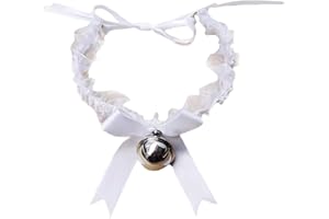 Fxaelian Punk Gothic Spitze Choker mit Glocke und Bogen Cosplay Spitze Halskette Kragen