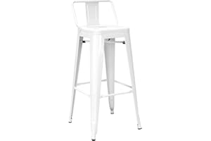 Vaukura Taburete Alto con Respaldo Oliix Brillo (Blanco)