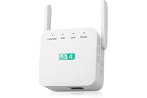 LYAI Newest WiFi Extender, UK Plug-In WiFi Booster Range Extender 300M Network Repeater With Dual Antennas Wireless Signal Amplifier Network Enhancer Wireless Internet Booster Quick Setup for Home Office