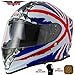 Produktbild VCAN, New Britain Union Jack Britische Flagge Patriotische Motor Bike Cycle Full Face Leichtes Dual Visor Helm und Gitter Sturmhaube