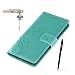 Produktbild LG V10 Hülle, LG V10 Schutzhülle, Alfort 3 in 1 Lederhülle Fashion Design Premium PU Leder Hohe Qualität Tasche Case Cover Kasten Abdeckung Wallet für LG V10 5.7" Smartphone Funktion Standfunktion Unterstützte Telefone und Magnetverschluss mit Schmetterling ( Grün ) + Alfort Schwarz Stylus Pen + Netter Staub Stecker
