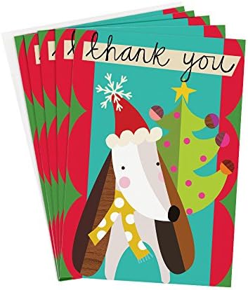 Caroline Gardner Small "Thank You Dog" Christmas Card with Envelope