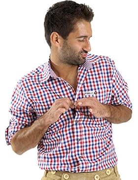 Almbock Trachtenhemd Herren Kariert | Slim-Fit Männer Hemd in Vielen Karo Farben | Hemd Aus 100% Baumwolle in...