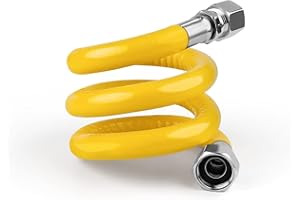 LERANXIN Tuyau Gaz Butane 80cm en Acier Inoxydable 304, Raccord Rapide 8-12mm, G1/2 Rotation à Droite pour Cuisinière et Chauffe-Eau