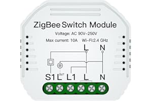 LEDLUX ZigBee Mini Interruttore Intelligente,Interruttore ZigBee Smart 10A 220V, Funzione Con Pulsante e Telecomando RF, App TUYA, Compatibile Con Amazon Alexa e Google Home