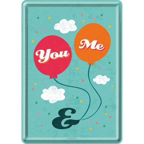 Nostalgic-Art 10245 Word Up You und Me, Blechpostkarte, 10 x 14 cm