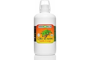 NEEM ITALIA Olio di NEEM per Piante Biologico (1 Litro) Olio di Neem Solubile Ottimo Contro le Avversità Esterne di Orto, Prato e Giardino, 100% Naturale Atossico per Piante, Animali, Persone, Ambiente