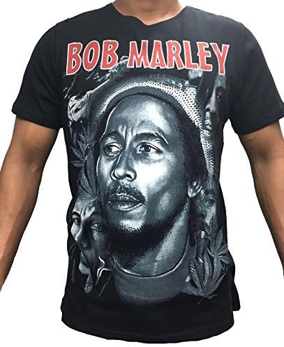 Black Sanoor Bob Marley Mens T Shirt, Urban Hip Hop Rap One Love Bling Tees (X-Large, Bob Marley-1)