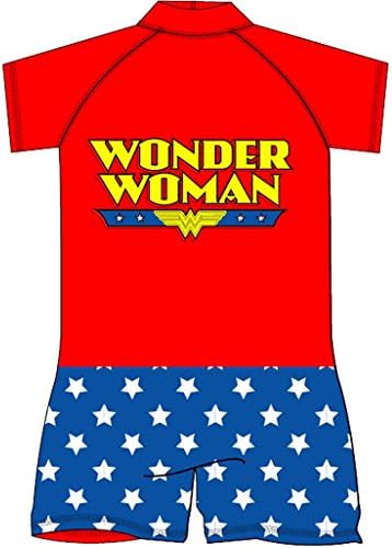 DC Comics Wonder Woman Official Gift Toddler Girls Kids Swim Surf Suit