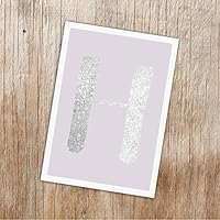 Buchstaben Postkarte H Deko Print Glitzer