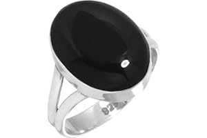 JEWELOPORIUM 925 Sterling Silber Handgemacht Ring for Frau 12 x 16 Oval Edelstein Boho Silber Schmuck for Gift (99029_R)