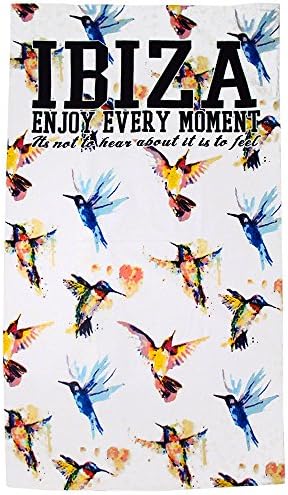Ibiza Hummingbird Large Beach Towel - White, One Size