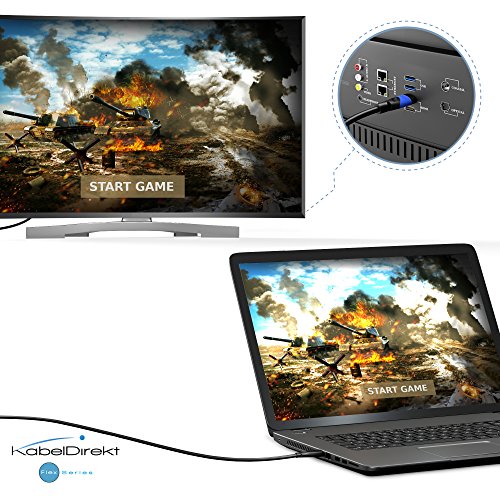 KabelDirekt 5m Micro HDMI Kabel / kompatibel mit HDMI 2.0a/b, 2.0, 1.4a (Ultra HD, 4K, 3D, Full HD, 1080p, HDR, ARC, Highspeed mit Ethernet) – FLEX Series - 5