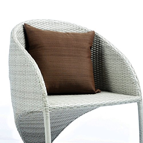 2 Stück wasserdicht Überwurf Kissenbezüge mit Reißverschluss, Art zu echten Home Dekorative Polyester Kissen Fällen für Sofa, Stuhl, Bank, Auto und Patio-Möbel, 45,7 x 45,7 cm coffee - 2