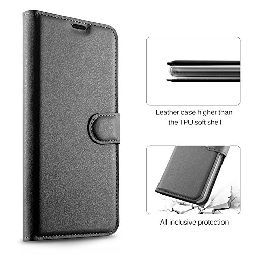 Alcatel 3V HÃ¼lle, KuGi Alcatel 3V Wallet Case, Brieftasche Case HÃ¼lle PU Kunstleder Flip Case mit Standfunktion KartenfÃ¤cher und Bargeld fÃ¼r Alcatel 3V smartphone.Schwarz