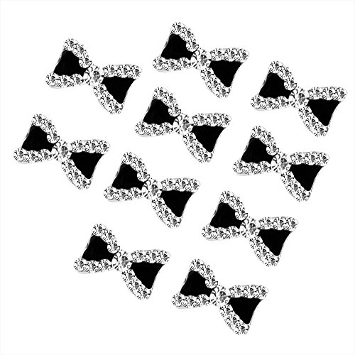 10x 3D Alloy Bowknot Bow Rhinestones Nail Art Glitters Stickers DIY Decorations