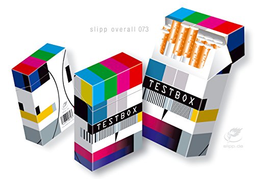 Testbox Zigarettenschachtelbox / Überzieher für Zigarettenschachteln > 3 Stück > indo slipp overall > Motiv: Testbox / Testbild