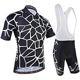 Hohe Feuchtigkeitsregulierung und Komfort: Das Radtrikot und die kurze Trägerhose bestehen aus hochwertigem Polyester und Spezialgelpolster. Sie sind atmungsaktiv, leicht, schnell trocknend und weich und können die Belüftung maximieren und sorgen für Abkühlung und Komfort beim Radfahren