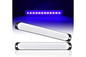 Teguangmei 2PCS Emergency Strobe Lights Bar 12-LED Surface Mount Beacon Hazard Warning Flashing Strobe Light for Construction Vehicle Car Truck Trailer ATVs Car Side Lights 12-24V Blue
