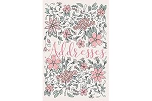 Addresses: Address Book A5 - Names, Addresses, Phone Numbers, Emails, Birthdays | Alphabet Index with Birthday Directory and Notes A - Z | Pink & Green Floral Cover