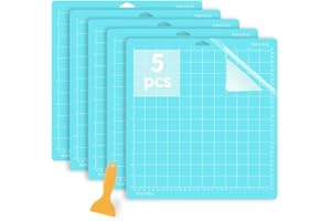 Jerilla Tapete de Corte para Cricut 5 piezas 12''x 12'' LightGrip Alfombrillas de Corte Antideslizantes Set de Adhesivos para Cricu Maker/Explore One/Air/Air 2 con Rascador