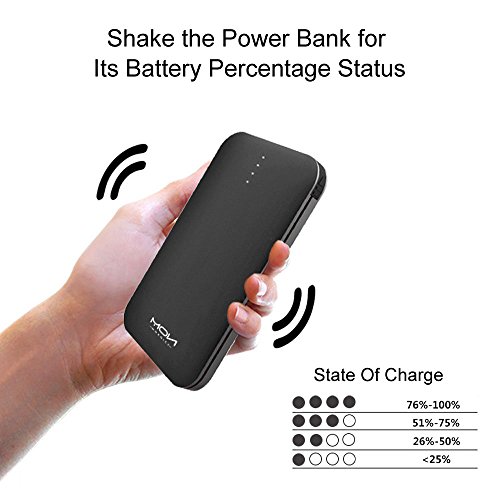 Moxnice Batterie Externe 10000mAh Power Bank Petit Chargeur Portable Rapide et Portable de Batterie avec Micro USB C  ble Int  gr   pour iPhone Android Samsung Galaxie Huawei iPad Tablette  noir 