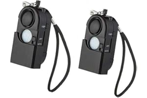 Zeerkeer Lot de 2 sirènes de Poche - Alarme personnelle de 120 DB avec LED - Mini alarmes infrarouges - pour Enfants, Personnes âgées - Hôtel, Camping, Porte et fenêtre