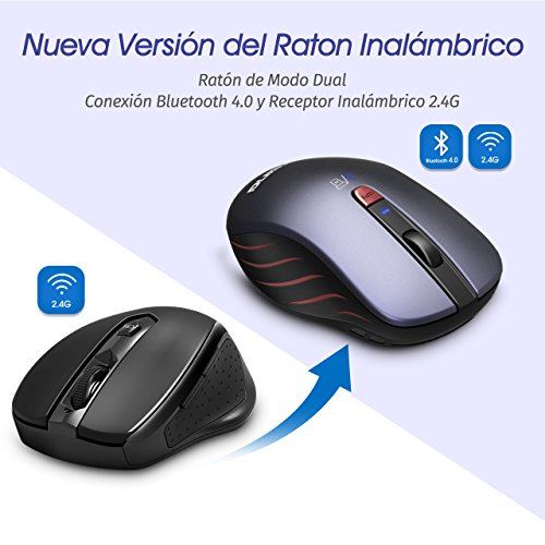 VICTSING Rat n Inal mbrico Bluetooth 4 0 2 4G 5 DPI Adjustables y Control de Multi-Dispositivo para PC Computadora Port til Mac y Tableta Andorid M viles Inteligentes VICTSING Rat n Inal mbrico Bluetooth 4 0 2 4G 5 DPI Adjustables y Control de Multi-Dispositivo para PC Computadora Port til Mac y Tableta Andorid M viles Inteligentes