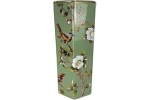 AcaciaHome Durable Ceramic Round Umbrella stand–Perfect Holder for Home, Office, & Entryway - Adds a Sophisticated Touch to Living Spaces for Canes, & Walking Sticks (Bird Floral Umbrella)