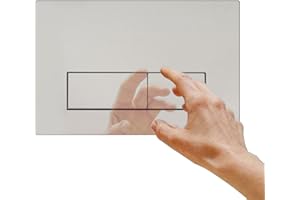 Mendorio Placa de Accionamiento WC, Compatible con Geberit, Sigma, UP300 y UP320, Tamaño de la Placa de Doble Descarga 245×164mm, Incluye Kit de Palanca de Descarga y Marco de Instalación.(Cromado).